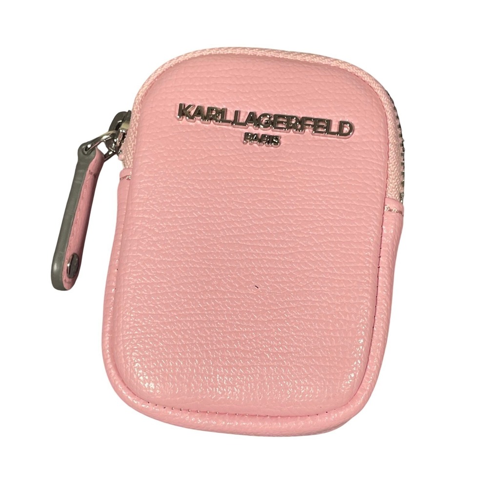 NEW Karl Lagerfeld Maybelle Pink Leather Camera Crossbody Bag Pouch Color Strap - Picture 7 of 17